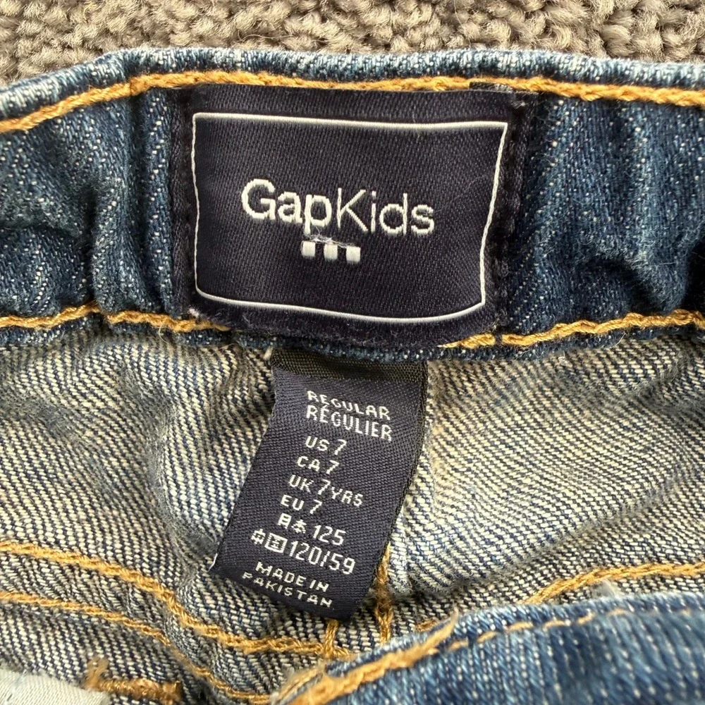 GapKids Girls Medium Indigo Denim Mini Skirt Adjustable Waist Size 7 358139-00